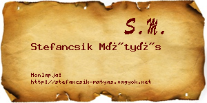 Stefancsik Mátyás névjegykártya