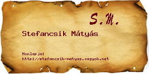 Stefancsik Mátyás névjegykártya